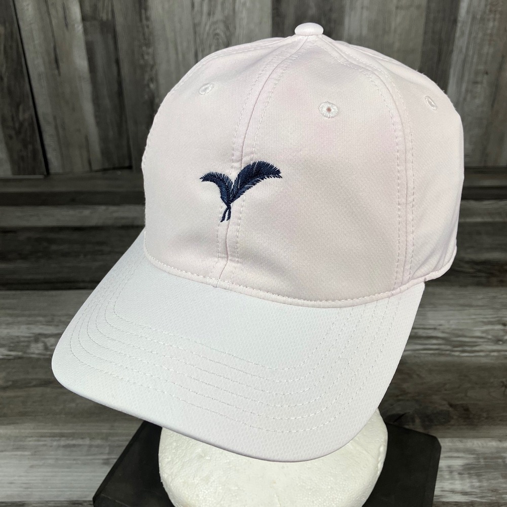 Ahead Performance Light Pink Baseball Hat Navy Palm Embroidered Adjustable Cap